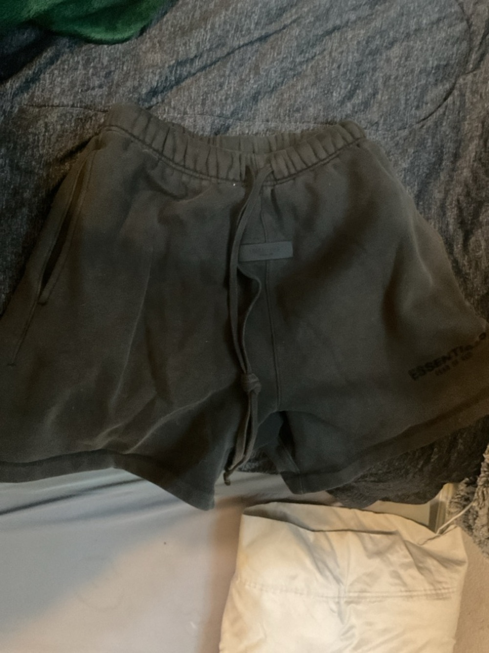 Essentials Black Ribbed Sweatshorts with Drawstring like new